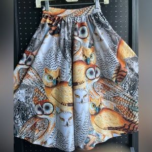 Blackmilk Audubon Owls Pocket Midi Skirt size S